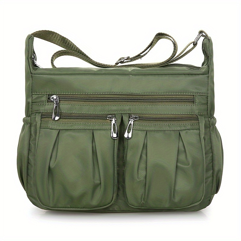 Nylon crossbody bag with pockets