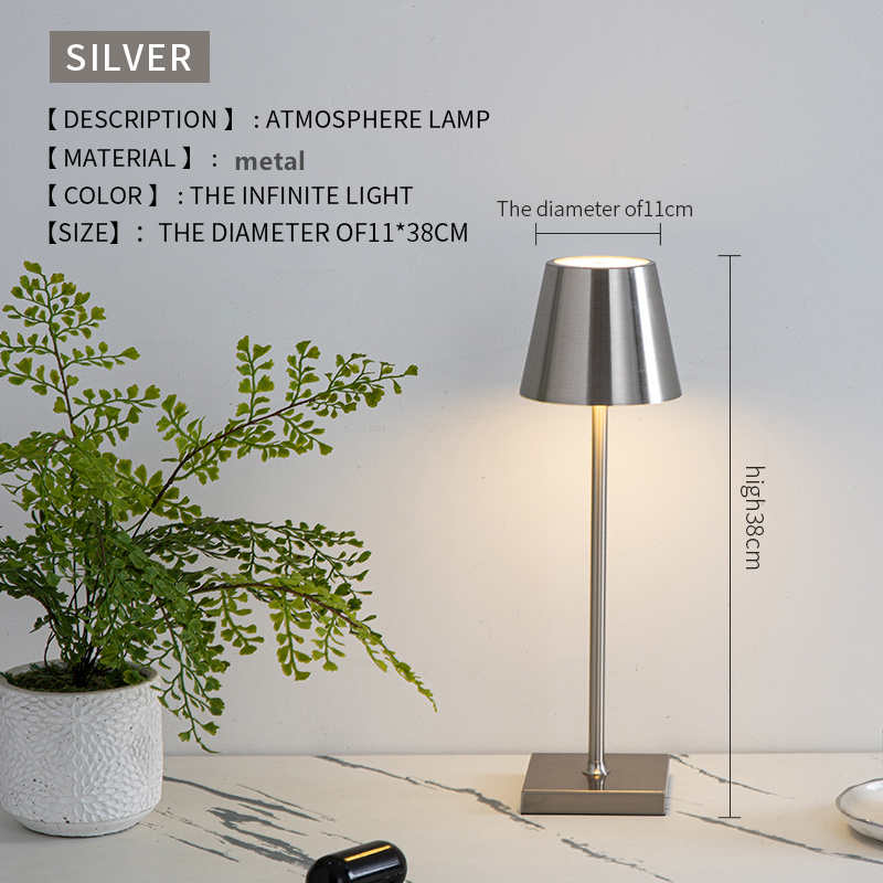 Cordless Table Lamp, Rechargeable Battery Operated Lamp, Room Decor  Portable Lamp, Touch Stepless Dimmable LED Lights, Modern Met 