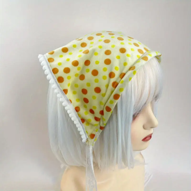 Colorful Polka Dot Print Headscarf Trendy Triangle Bandana - Temu