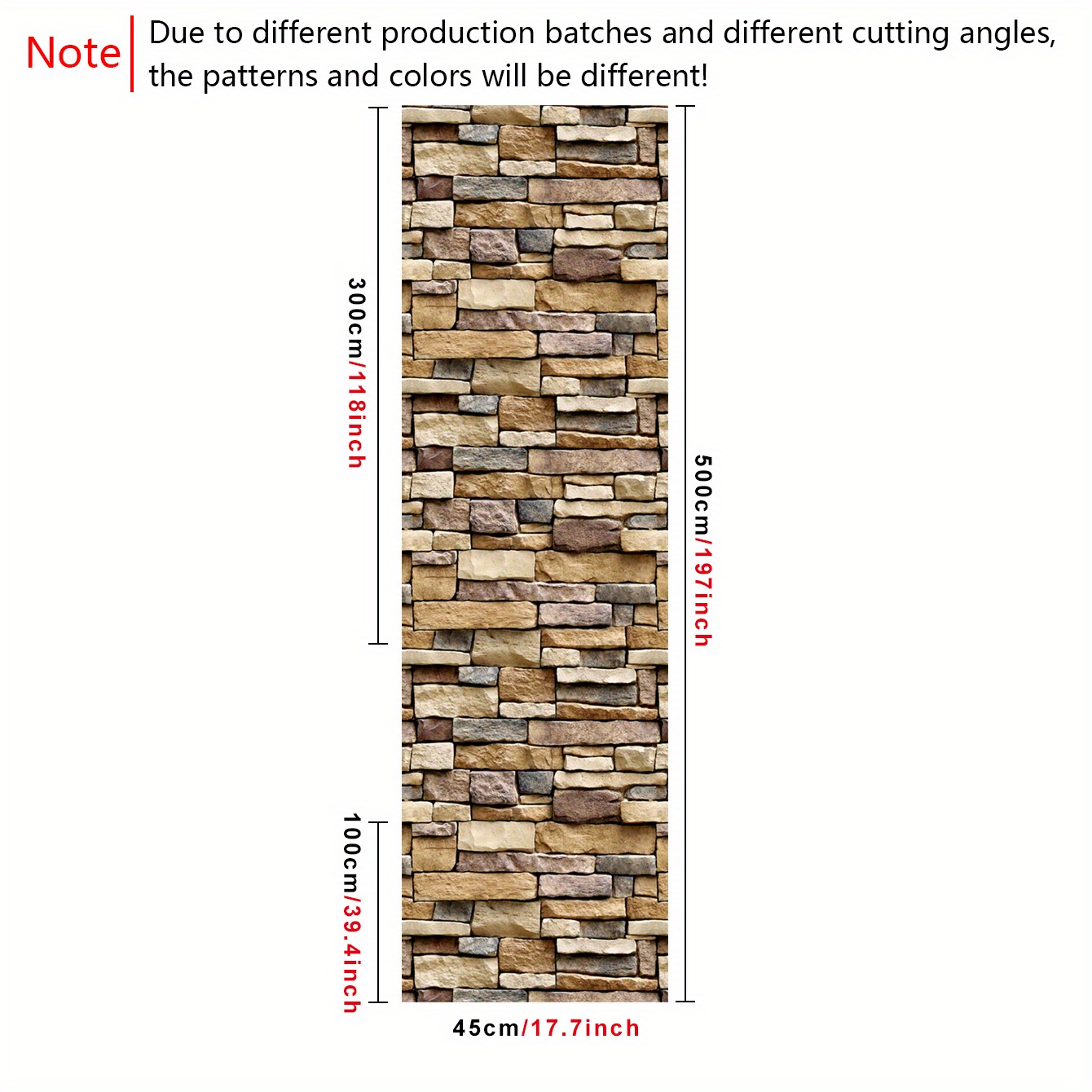 Image of 1pc Vintage 3d Brick Stone Wall Paper Self Adhesive Vinyl Peel And Stick Wallpaper Mural For Wall Bathroom Kitchen Backsplash Living Room Bedroom Removable And Waterproof