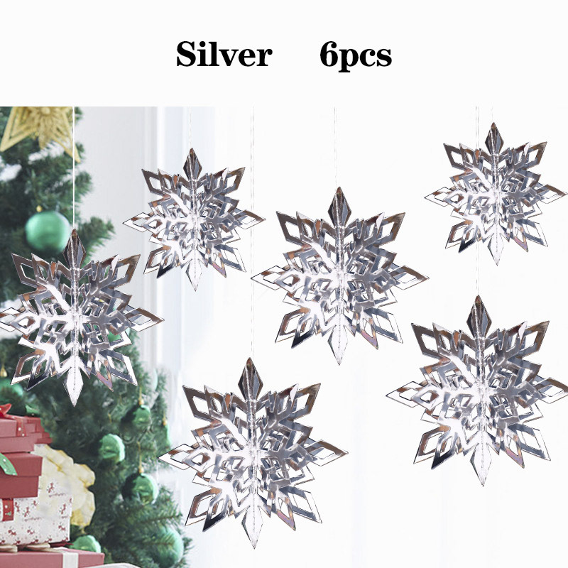 12Pc 3M Party Christmas Snowflakes Decorations 3D Hollow Snowflake