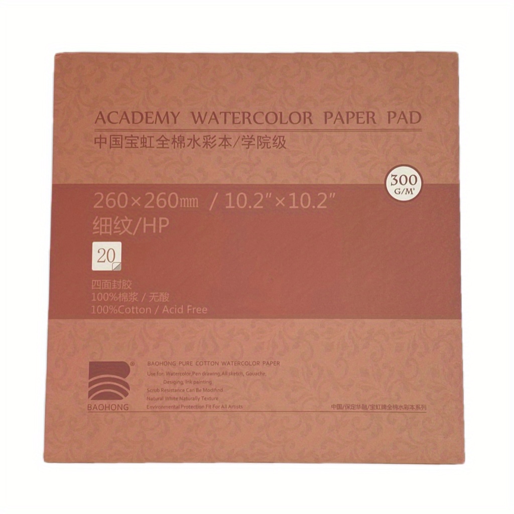 Watercolor Pad 100% Cotton 20 Sheets 140lb/300gsm Cold-Pressed Art  Sketchbook