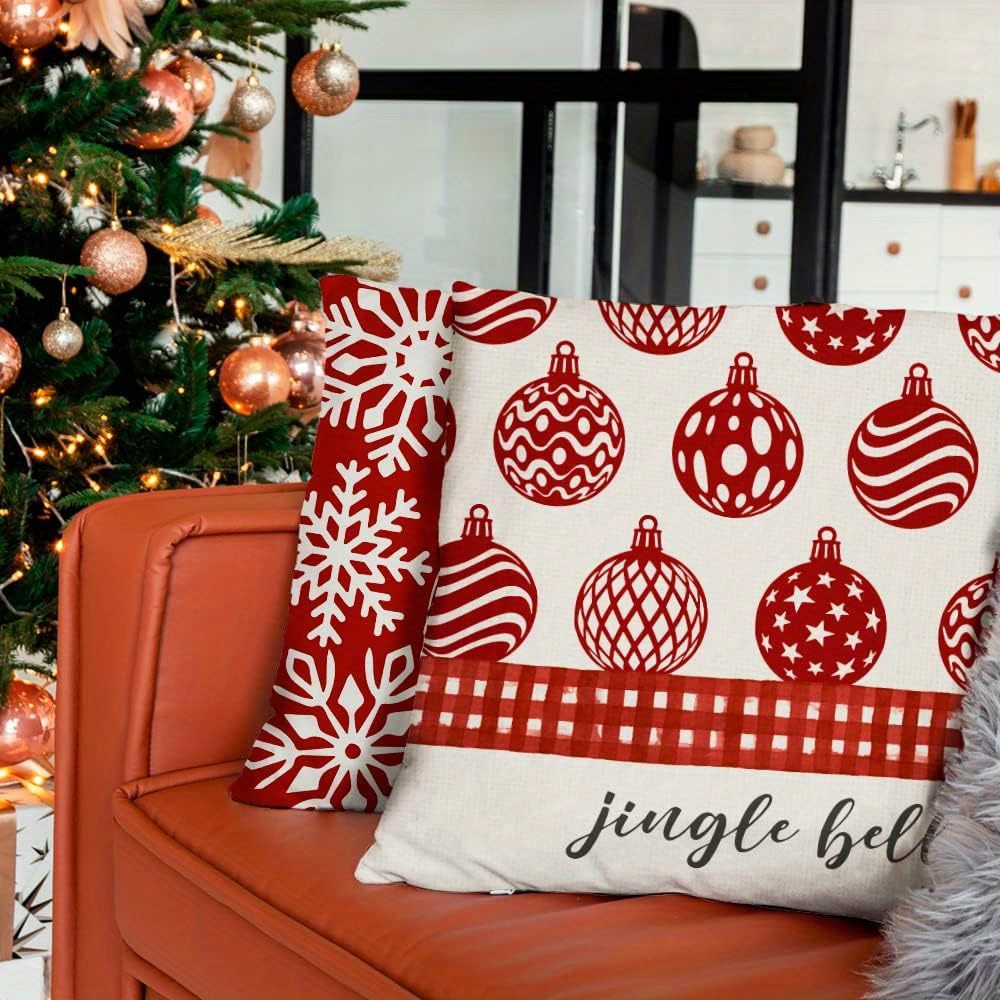 Christmas Pillow Covers 18x18 inch Set of 4 for Christmas Decorations Red  Buffalo Plaid Christmas Pillows Xmas Cushion Case Winter Holiday Merry Christmas  Throw Pillow Covers Farmhouse Decor for Couch 