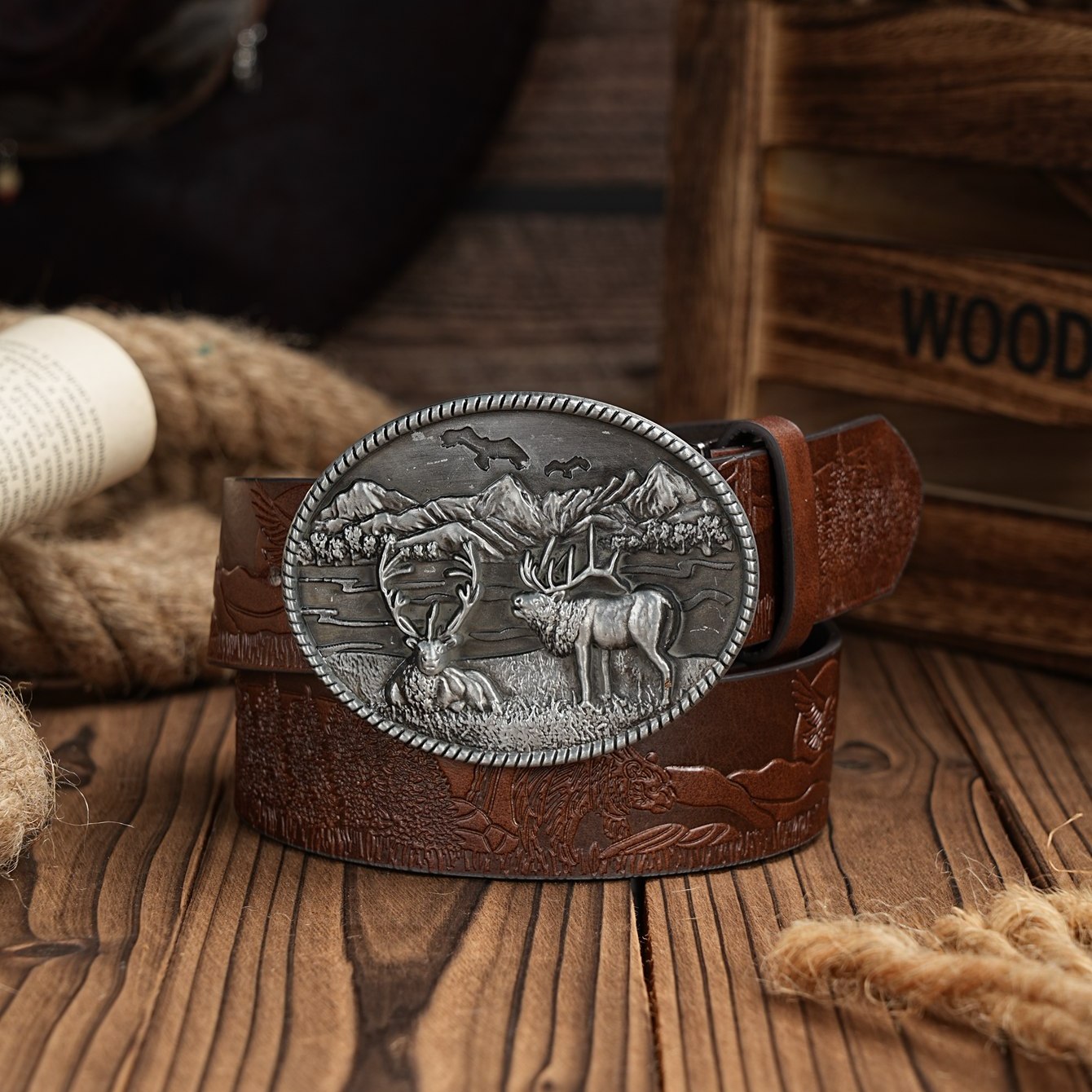 Men's Western PU Leather Belt