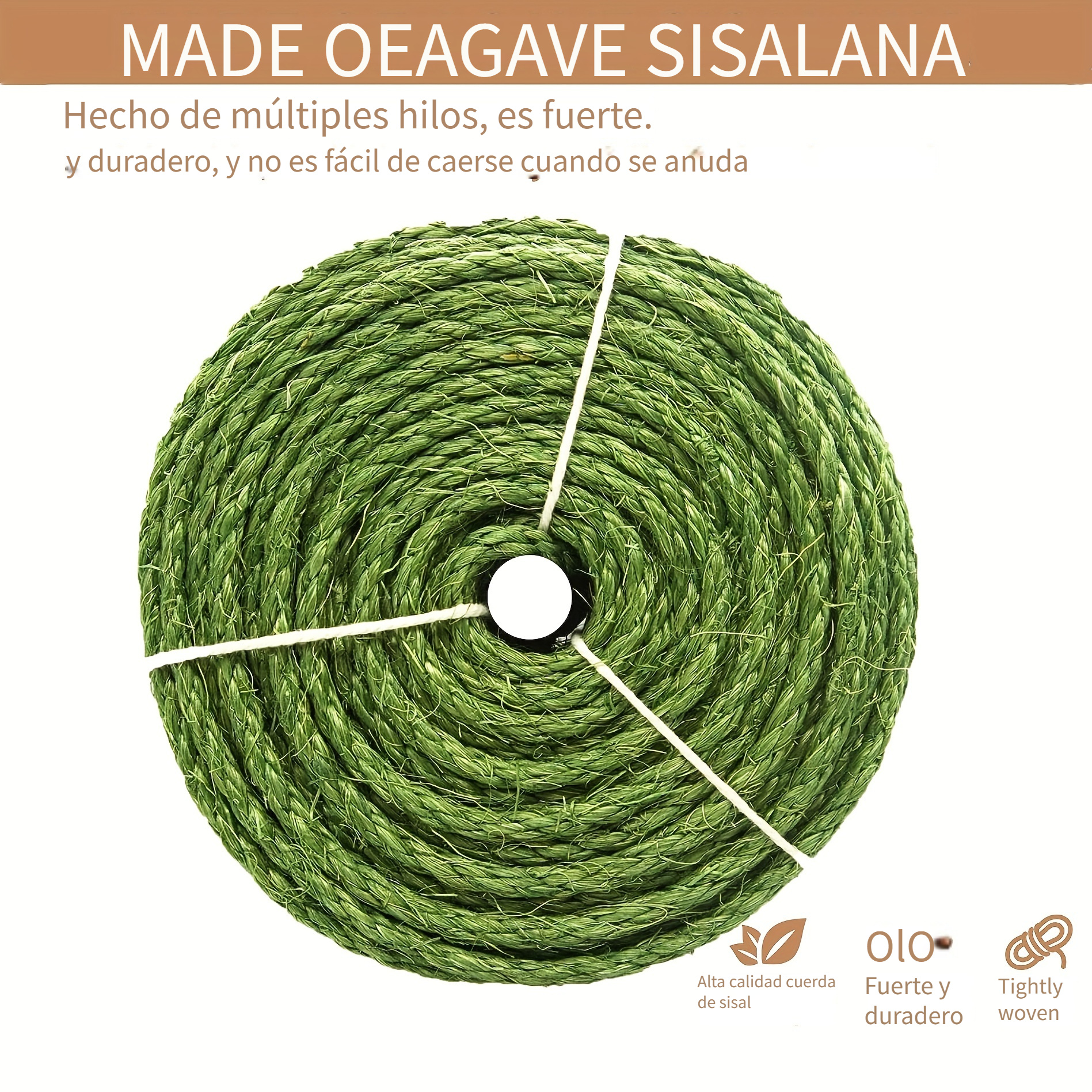 Cuerda de sisal natural para gato para rascar poste, reemplazo de árboles,  cuerda de cáñamo para reparar, recuperar o rascar de bricolaje, cuerda de