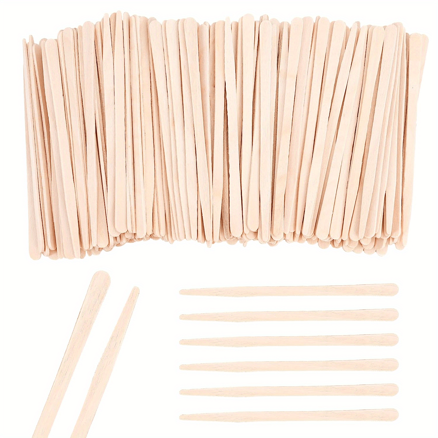 200 Pcs Eyebrow Wax Sticks Wax Applicator, Wood Wax Spatulas for Face and Small Hair Removal Sticks (Without Handle)