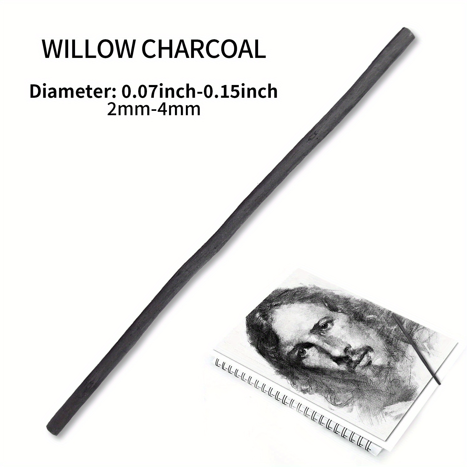 Artist Willow Charcoal Sticks Water Basic Natural Charcoal Cotton