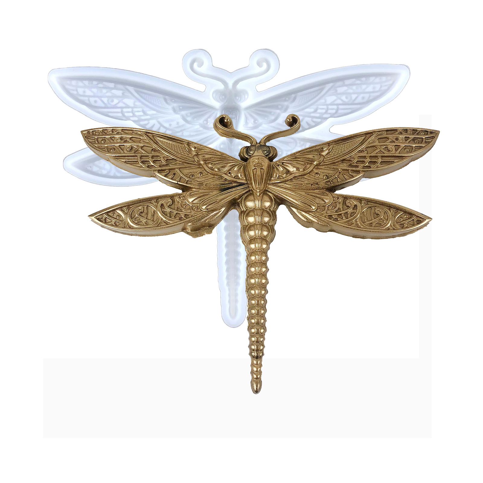 Image of 1pc Resin Casting Molds, 3d Dragonfly Animal Silicone Molds,large Home Decorating Epoxy Resin Molds Diy Resin Casting For Wall Hanging Door Desktop,cabinets Gifts Home Decor