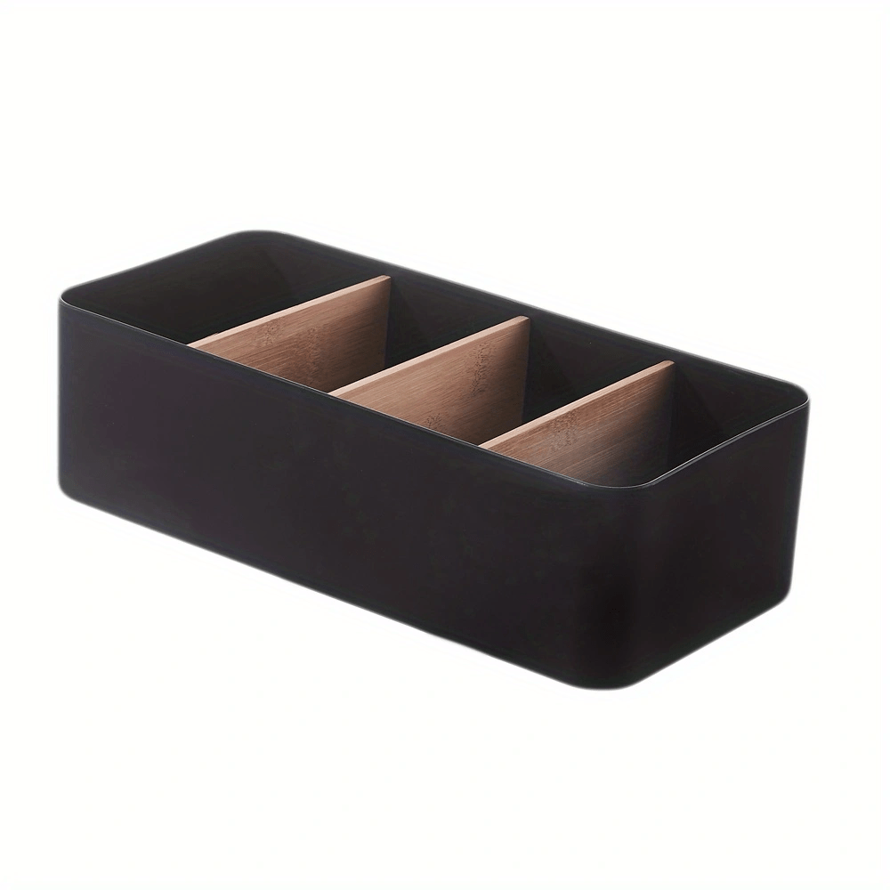 HDKJ Desktop Storage Basket, Sundry Office Drawer Storage Box, Wood, Rectangle-B-Set2