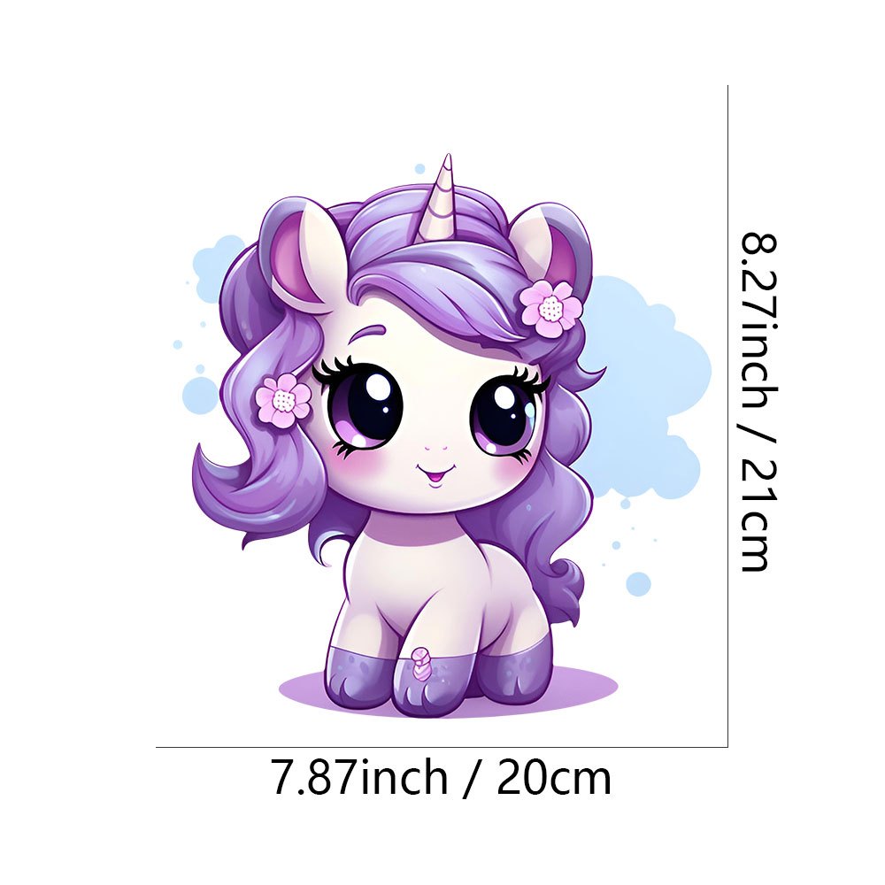 Cute Purple Unicorn Charm Badge Reel Add-on - Topperswap