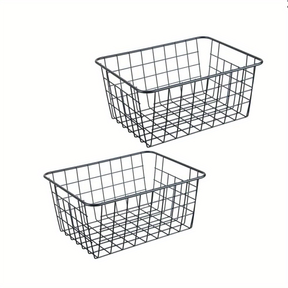 Wire Baskets For Home Pantry Organization, Metal Pantry Storage Basket,  Wire Storage Organizer Bin With Handle For Fruit And Sundries Storage,  Household Storage Supplies - Temu