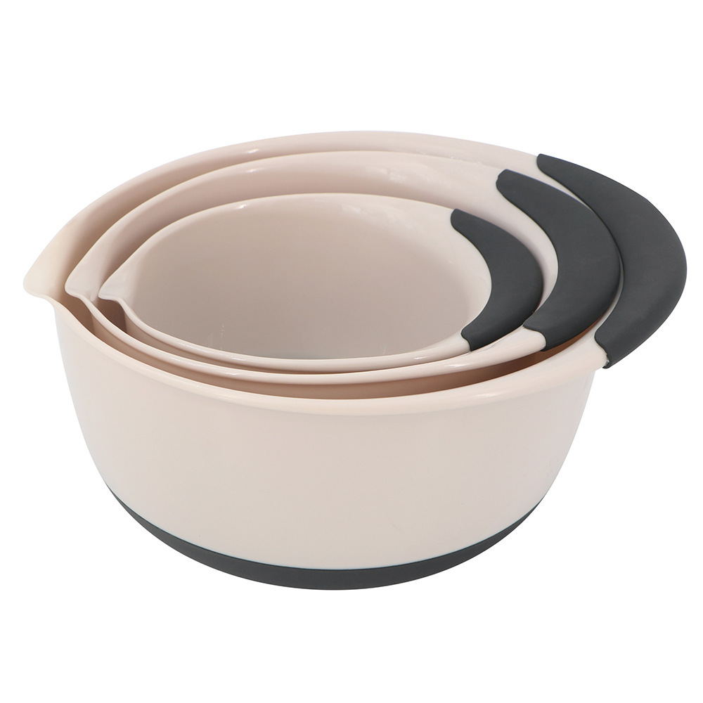 OXO 3pc Plastic Mixing Bowl Set with Black Handles