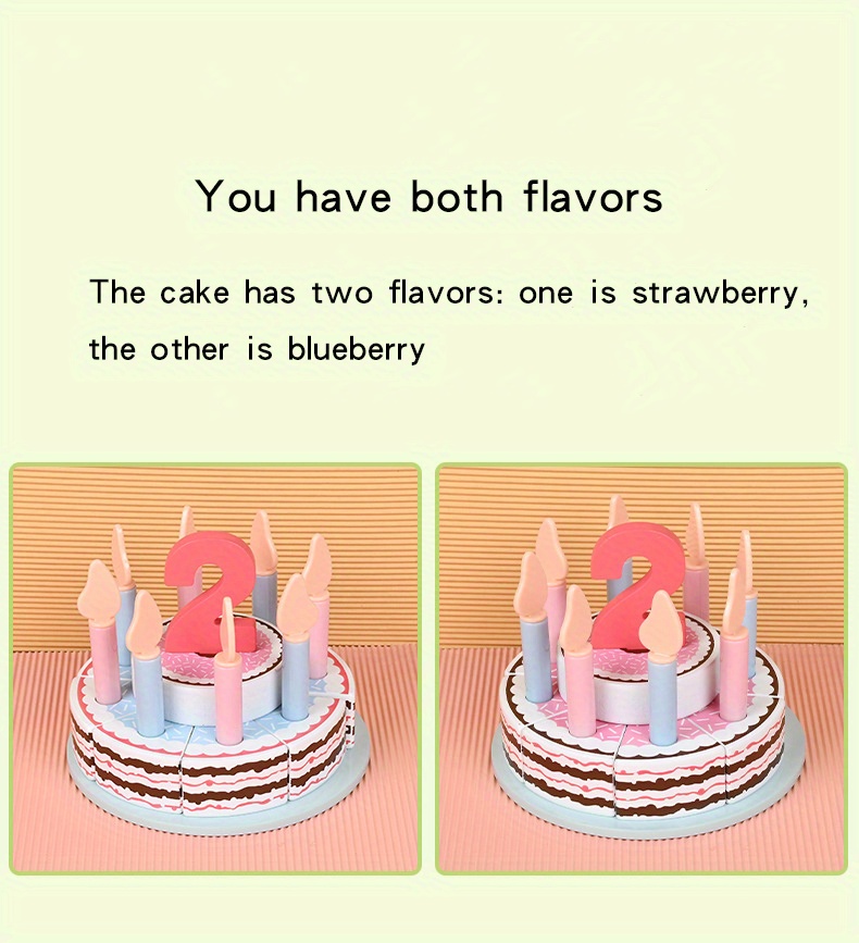Vamos fazer crianças simulação bolo de aniversário brinquedo de madeira  fingir jogar faia paletes de corte de alimentos bolo montessori brinquedos