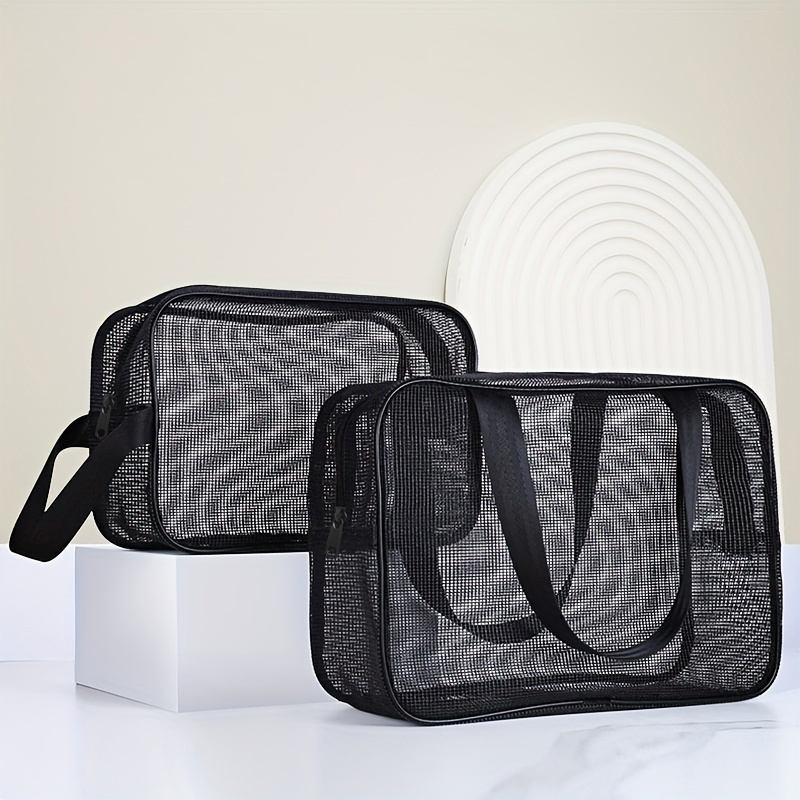 Mesh Toiletry Bag Portable Hand held Wash Bath Storage - Temu