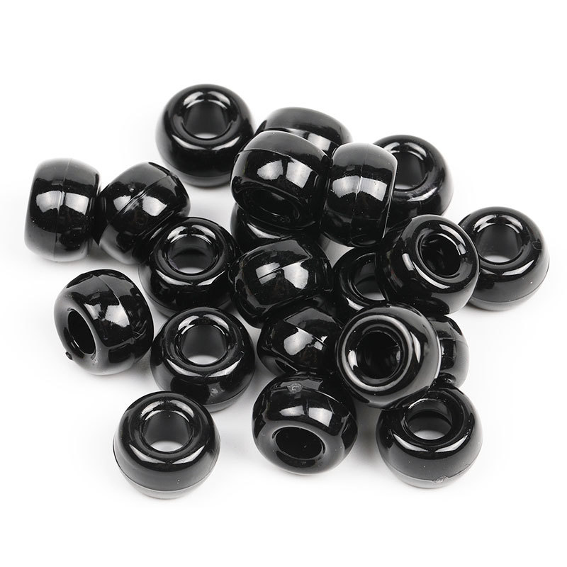 100/200pcs 6x9mm Colorful Acrylic Beads Round Big Hole Pony Spacer Beads  For Jewelry Making DIY Bracelets Necklaces Accessories