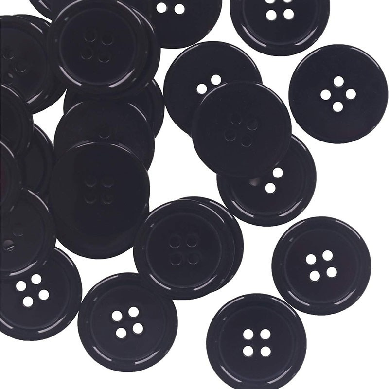 1/2 Black Horn Buttons