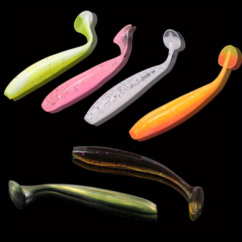 50pcs Mixed Color T-tail Soft Fishing Lure, Long Casting Floating  Artificial Plastic Wobbler Bait, Fishing Gear