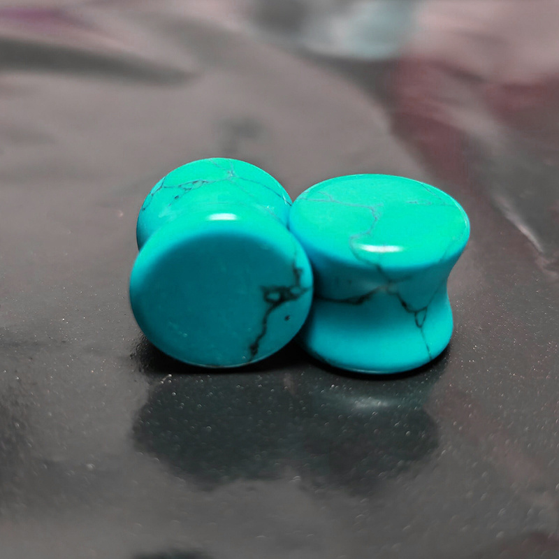 Vintage Turquoise Stone Ear Gauges Men Ear Expander Body Temu