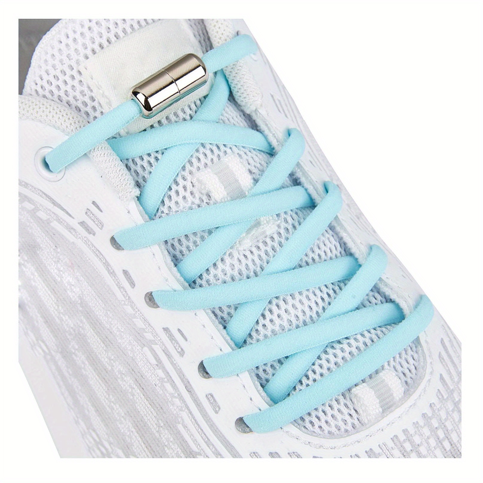 Fashion Flat Elastic Semi-circular Shoelaces Lazy Shoe Laces With Capsule  Buckle - Temu
