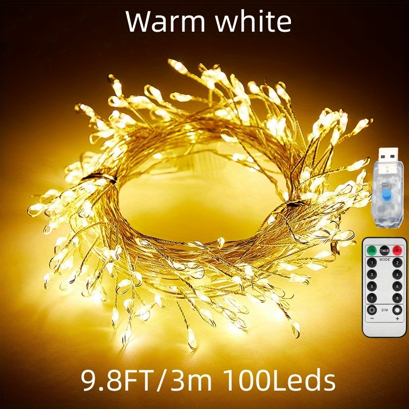 Led Fairy Light Battery Operated With Remote Control Timer - Temu