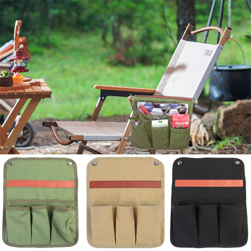 1pc Chair Armrest Hanging Bag Outdoor Chair Side Storage Bag