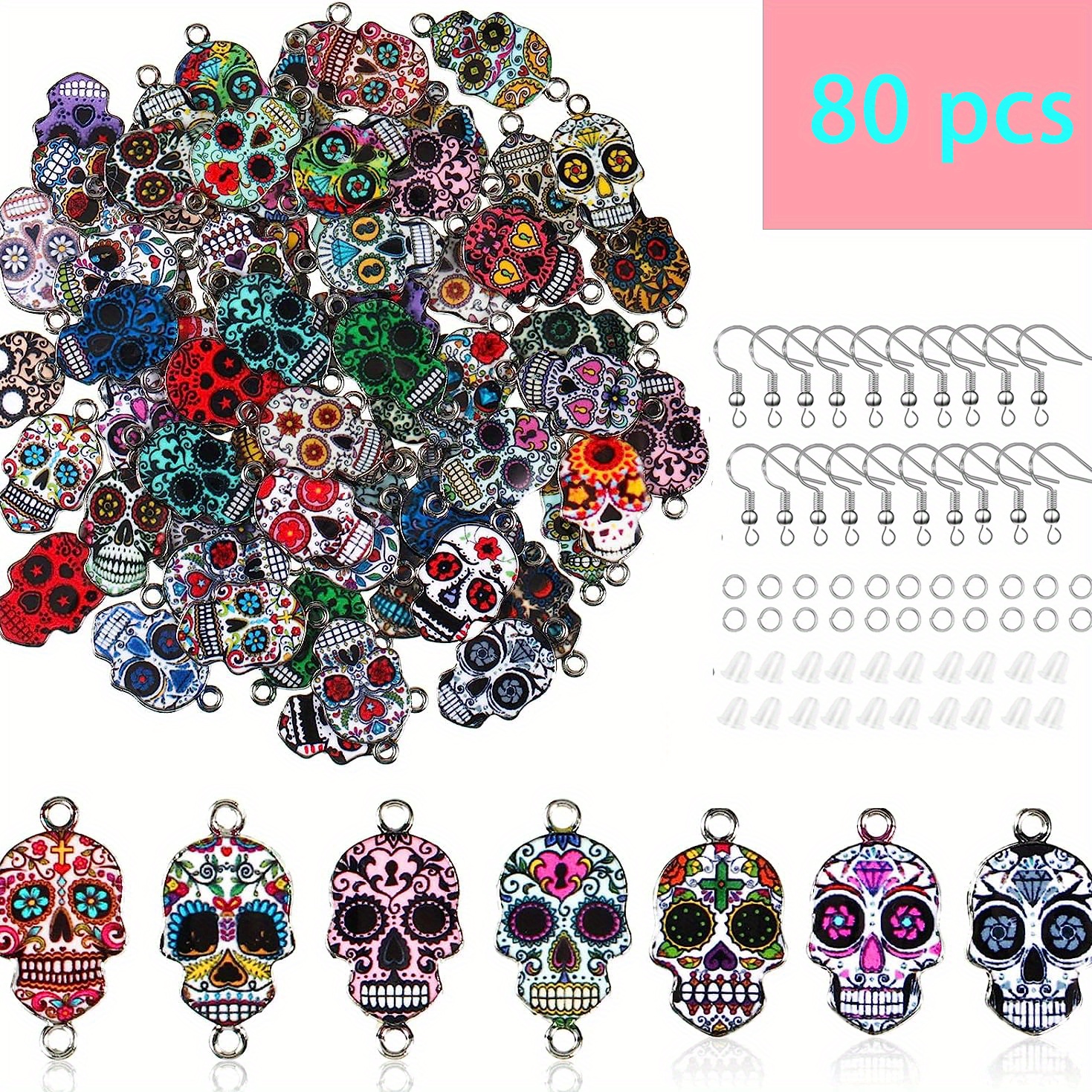 Multi colored Alloy Skull Beads Homemade Alloy Pendant - Temu