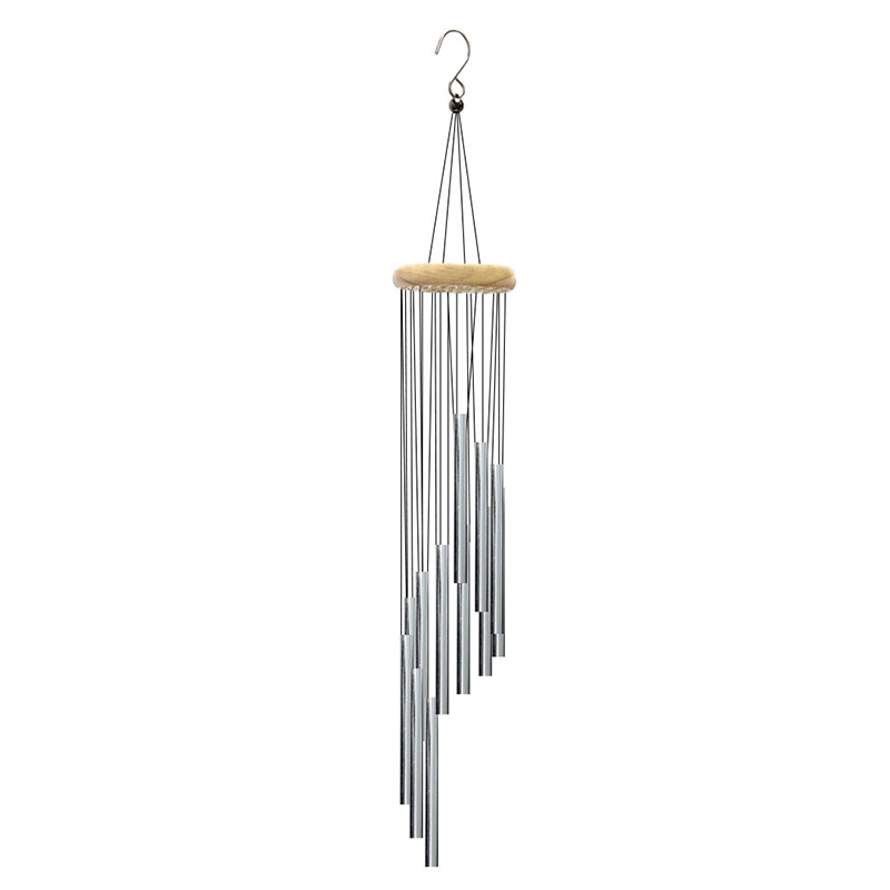 SA Products Carillon éolien d'extérieur – Grand carillon de jardin avec 18  tubes en aluminium en spirale avec crochets en S et cordes en nylon –  Accessoires de décoration musicaux à suspendre