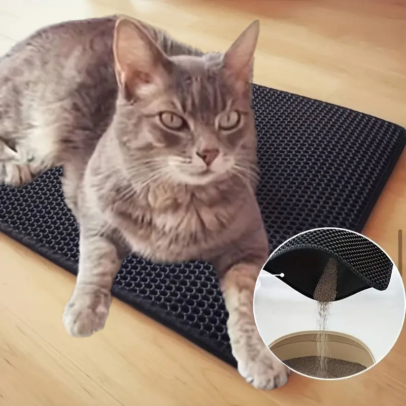 1pc Cat Litter Mat, Litter Box Mat Premium Durable Cat Litter Mat Non-Slip Cat  Litter Trapping Mat