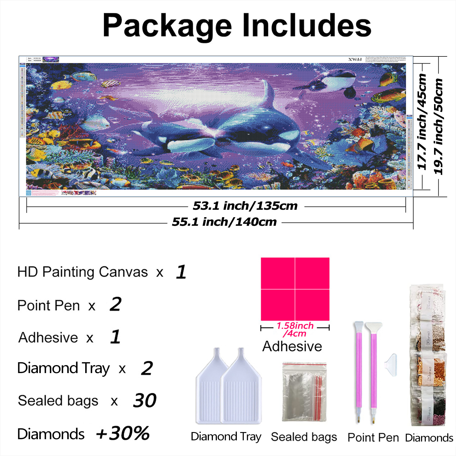 Diy 5d Diamond Painting Kits Adults Whale Embroidery - Temu