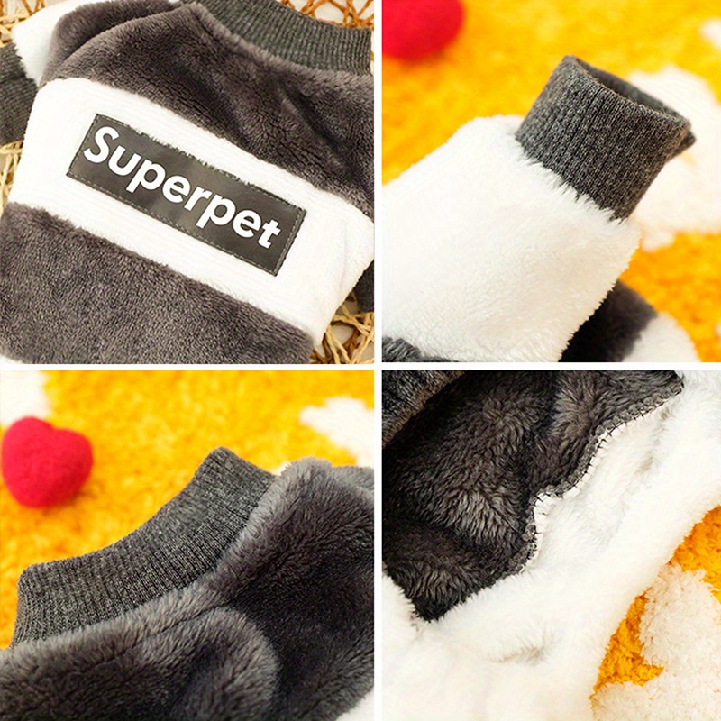 Pet Flannel Splicing Block Thickened Dog Coat Warm Windproof Jumpsuit