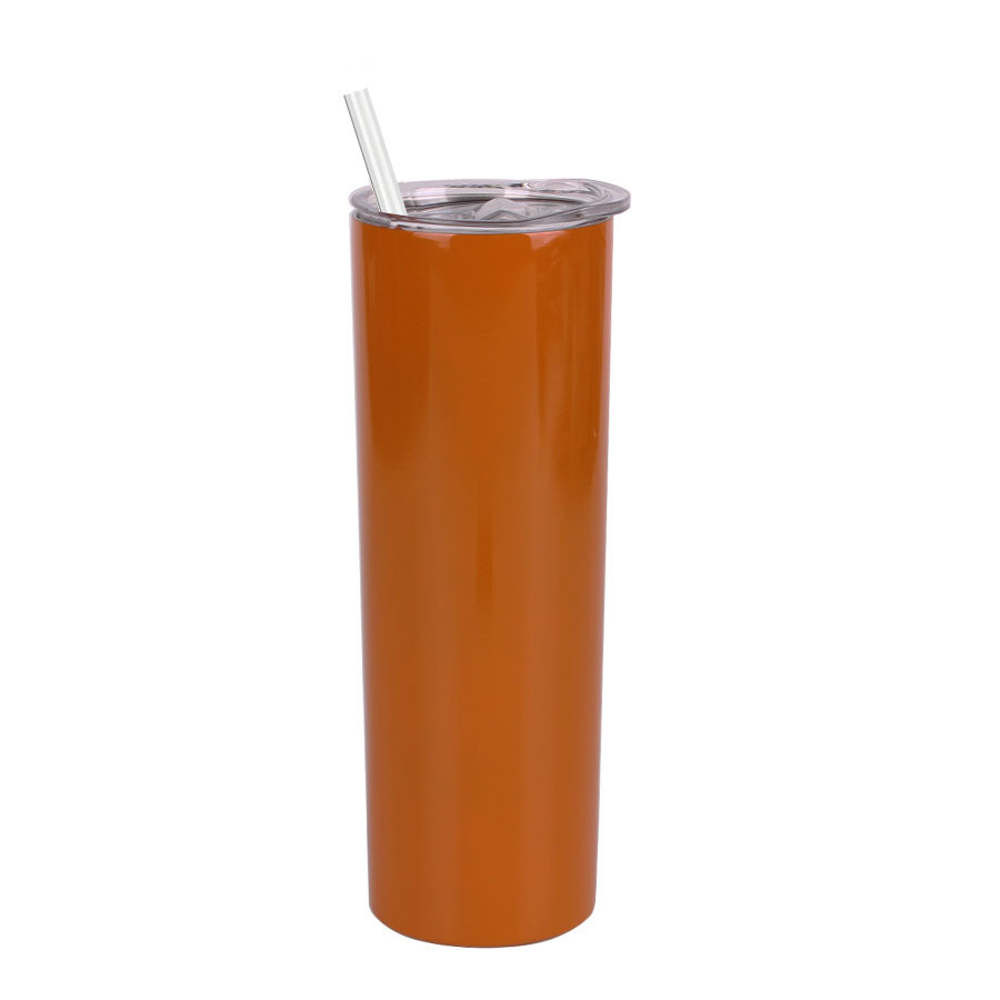Wholesale 16oz Plastic Skinny Tumbler Slim Juice Cups Candy Colors With Lid  And Straw Portable Water Bottle For Party Gift