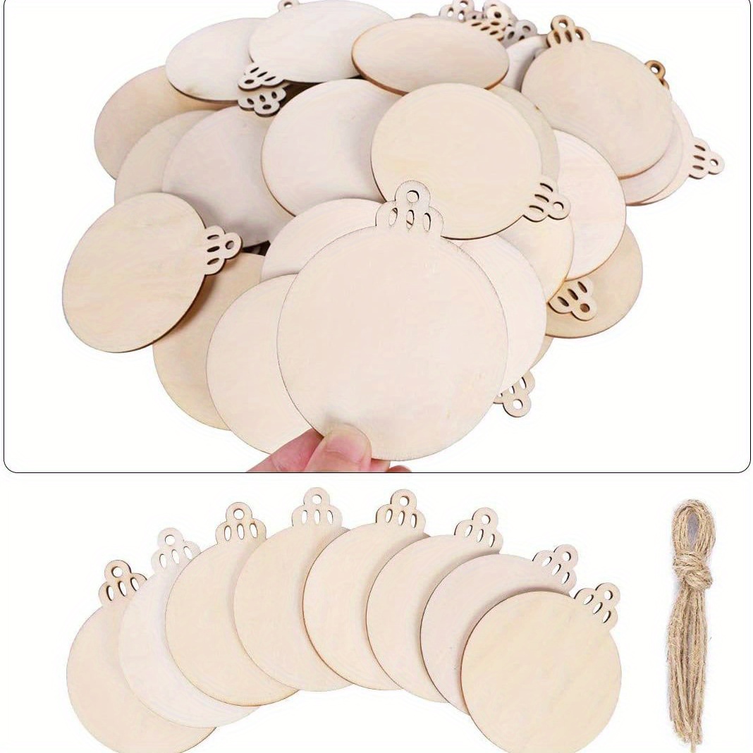 Round Wooden Discs With Holes Predrilled Natural Wood - Temu