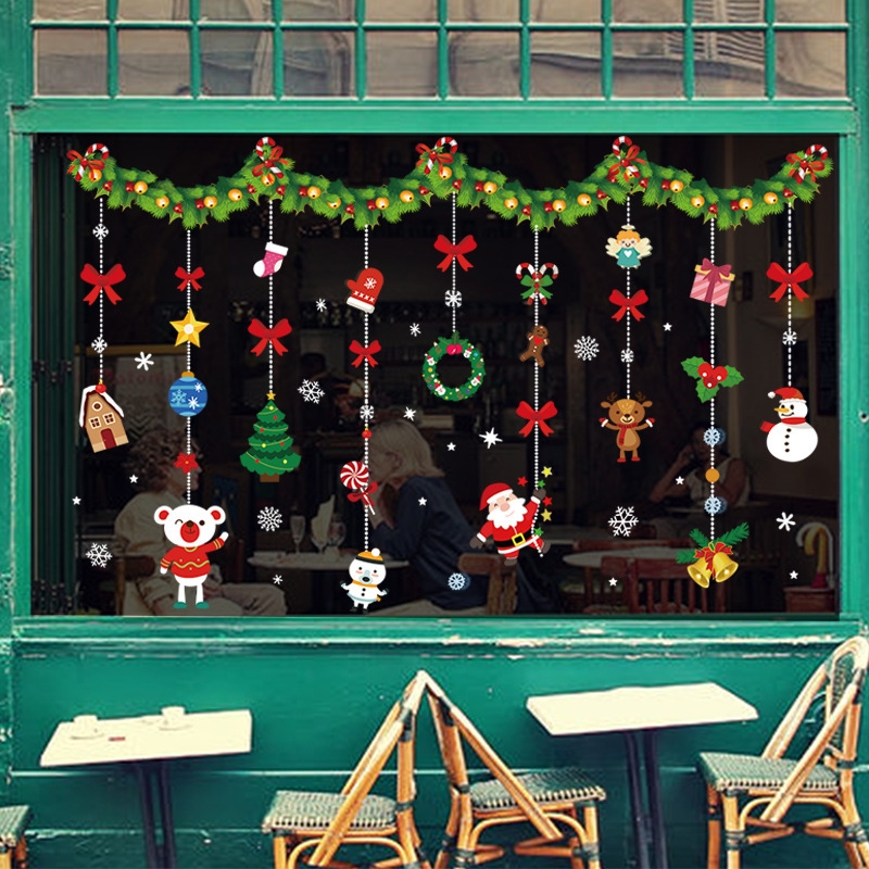 Adereços De Natal Decorações De Natal Papai Noel Alce Adesivos Estáticos  Decorações De Vidro De Shopping Center De Natal - Brinquedos E Jogos - Temu  Portugal