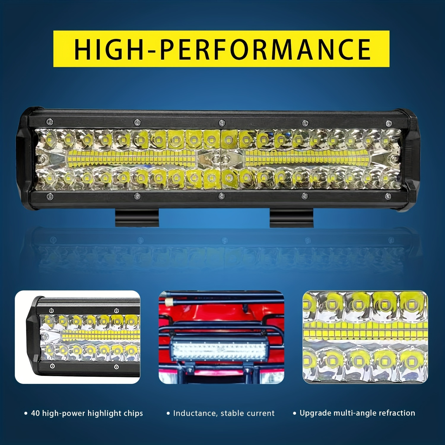Led Light Bar Triple Row Led Light Bar Work Light Driving Temu Australia