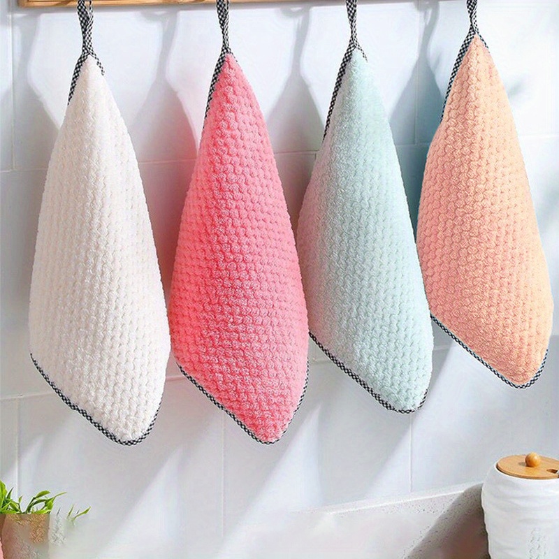 Coral Velvet Kitchen Towels Kitchen Dishclout Cleaning - Temu