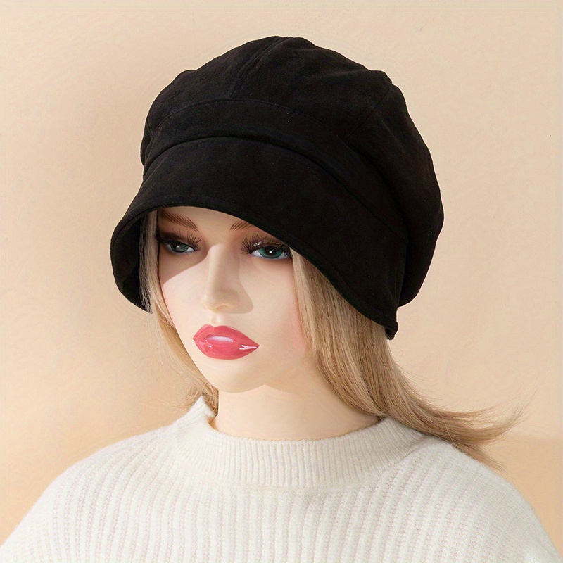 Classic Solid Color Berets Winter Warm Velvet Beret Hat Elegant Lightweight Painter Hats For Women