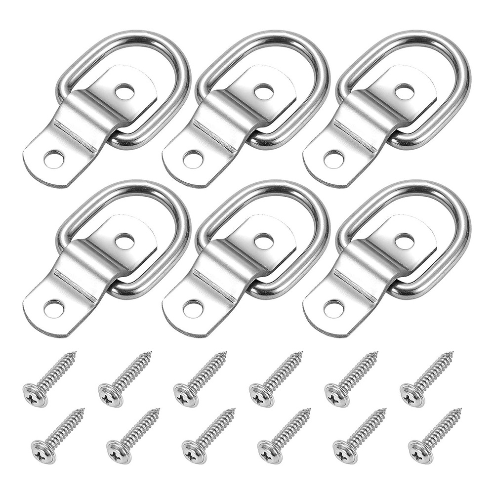  ZOSANY 8PCS Heavy Duty D Ring Tie Down Anchor Hooks, Large D  Ring Tie Down Anchor 3600LBS Breaking Strength with Carabiner, Tie Down  Anchor with Bolts Screws for Trailer Truck Boats