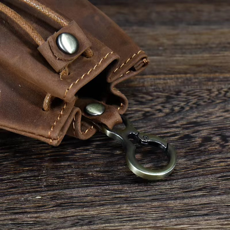 Handmade Genuine Leather Key Wallet Men Holder Keychain Pouch