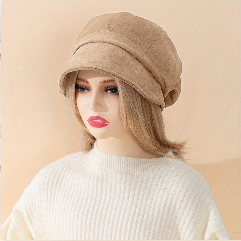 Classic Solid Color Berets Winter Warm Velvet Beret Hat - Temu Canada