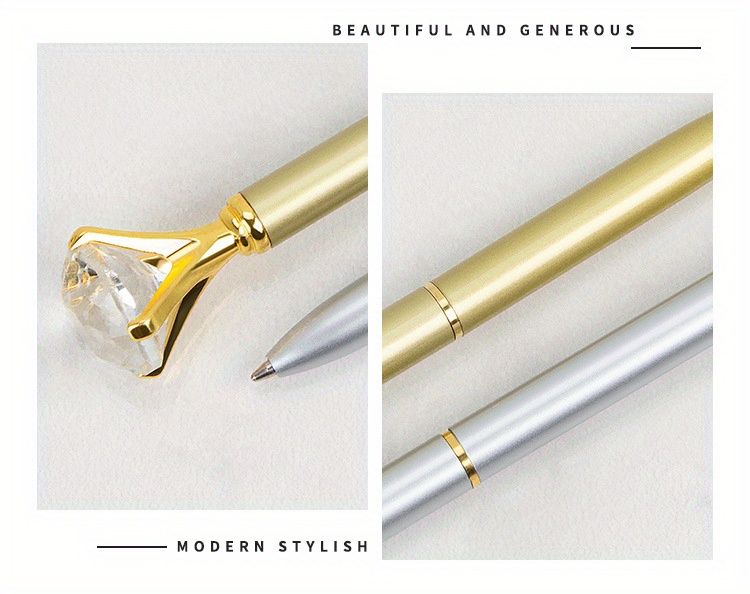 Pen With Big Rhinestone On Top Glass Fashion Rhinestone - Temu