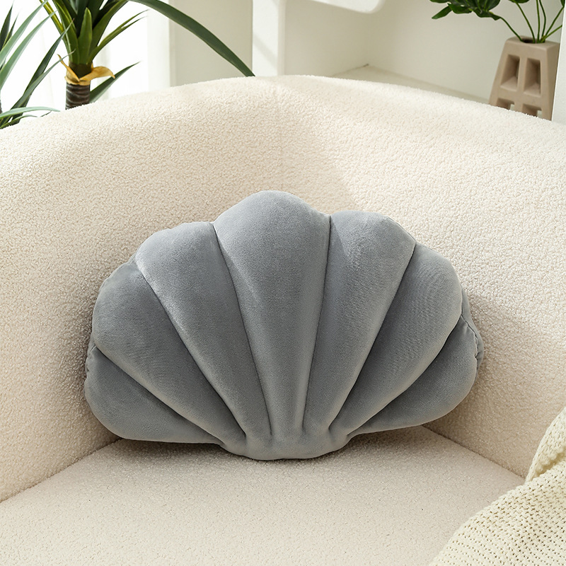 Sioloc Almohadas de concha, almohadas en forma de concha de mar, almohadas  decorativas de terciopelo suave para cama, sofá, sala de estar, decoración