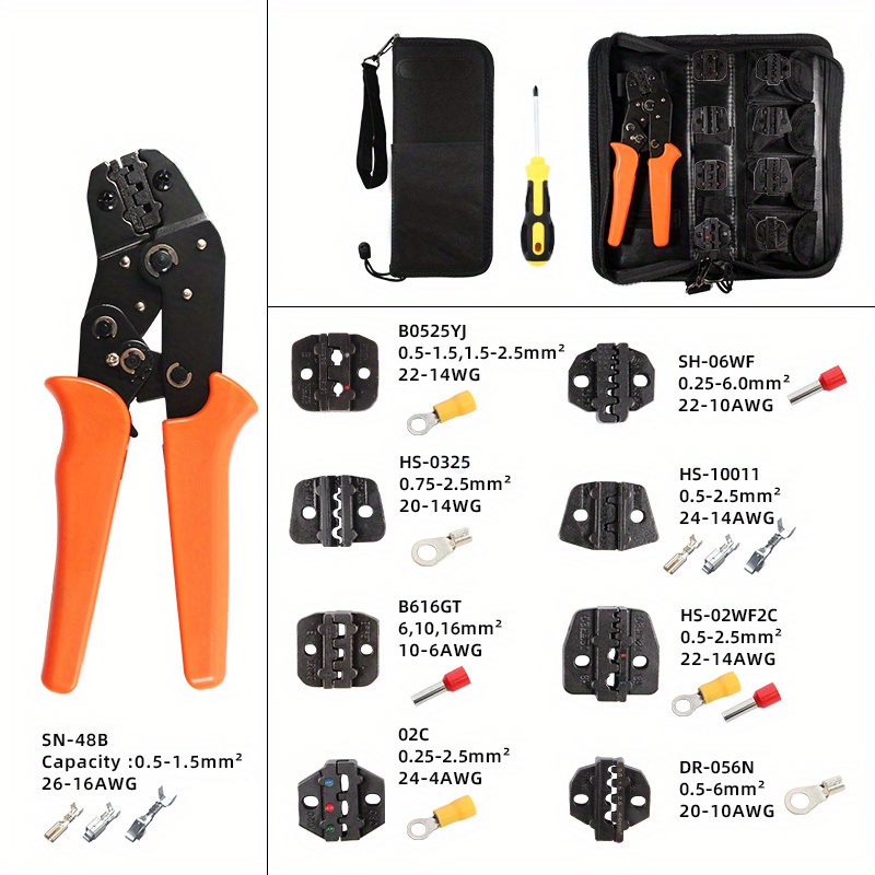 Crimping Tool Kit Pliers Set Sn 48b Wire Crimping Jaw - Temu