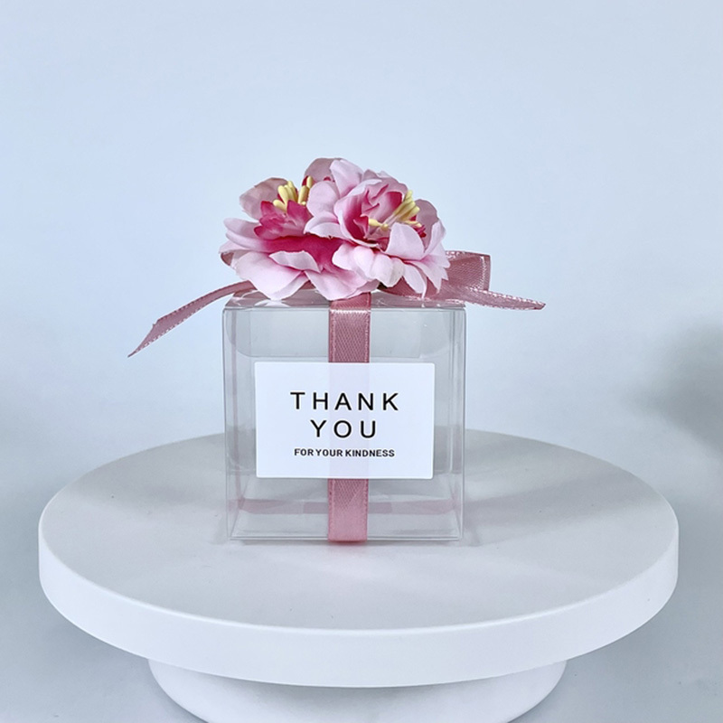 10X Clear Boxes with Handle Cube PVC Empty Box Wedding Party Favour Gift  Candy