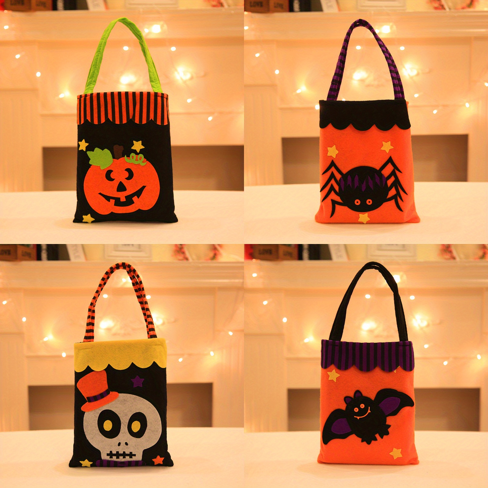 Halloween Trick Treat Bags Small Halloween Tote Bags Handles - Temu ...