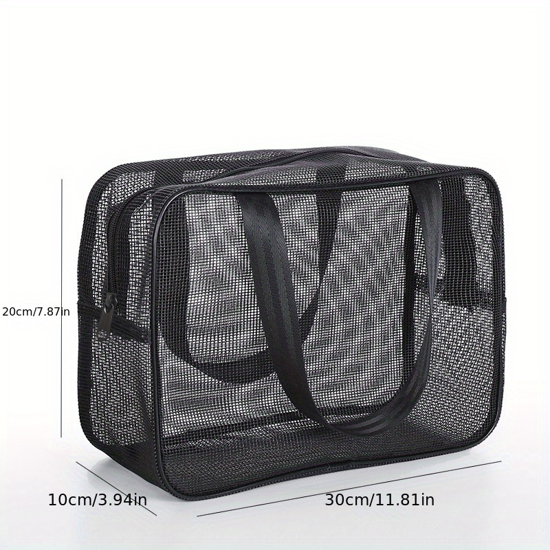 Mesh Toiletry Bag Portable Hand held Wash Bath Storage - Temu