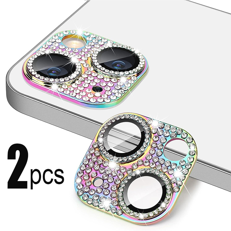 Hat Prince iPhone 15 Pro Glitter Camera Protector Tempered Glass