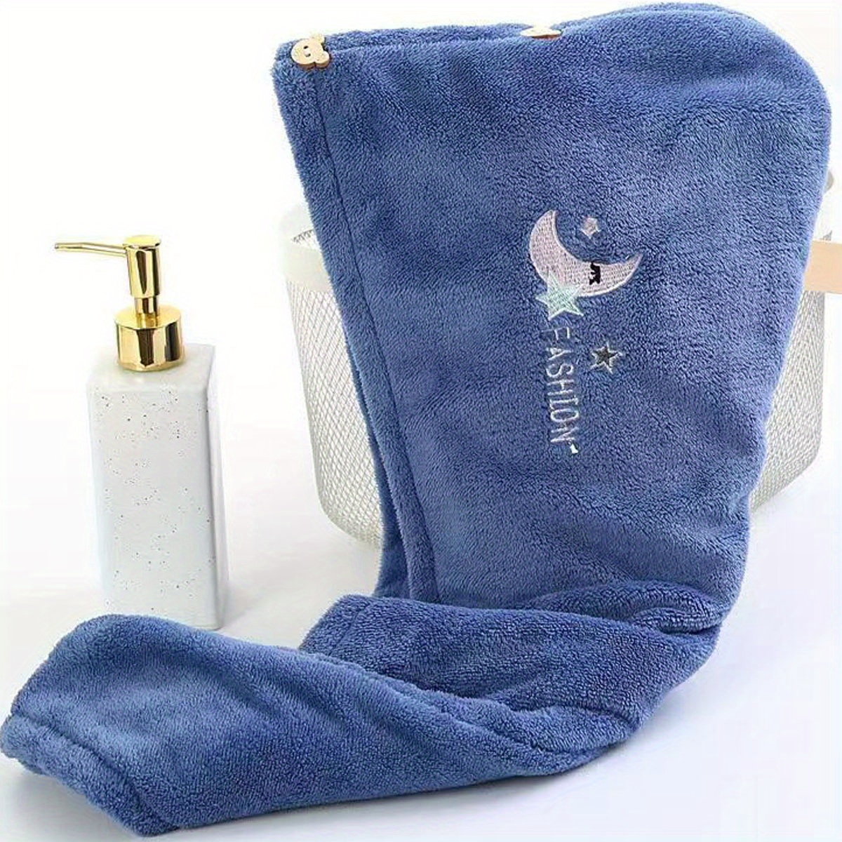 Embroidered Hair Drying Cap Towel Wrap Absorbent Quick Drying Shower Cap