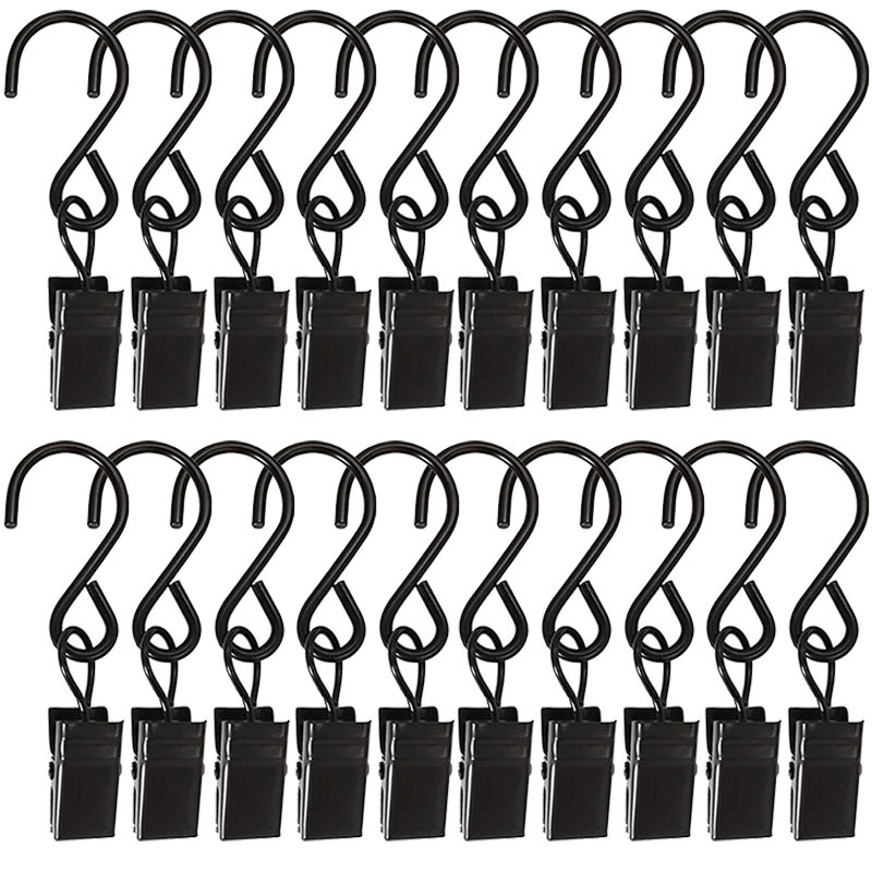 20pcs S Hooks String Light Clips Party Light Clips Awning Light Clips  Curtain Clips Metal Hanger Hooks Small Hanging Clips For Photo Art Craft  Display