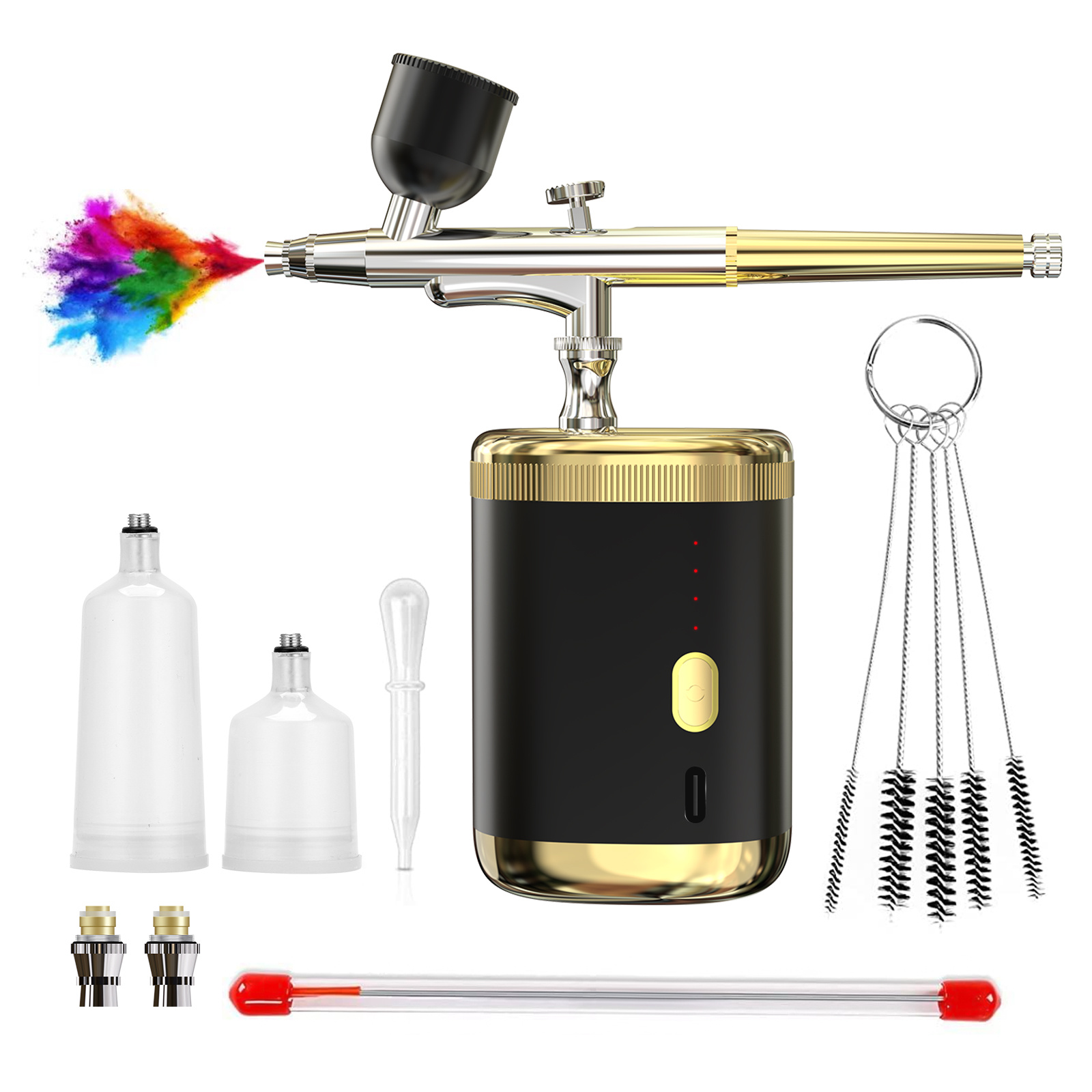 Cordless Airbrush System Compressor - Gold - Ideal Barber Supply