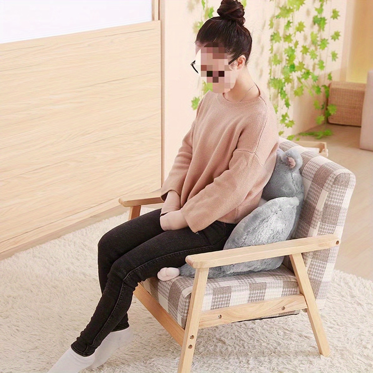 Cute Seat Cushion Hamster Shape Lazy Sofa, Cozy Warm Skin-Friendly